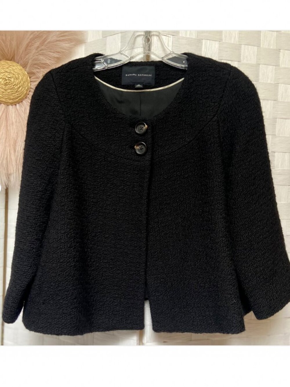 Banana Republic 100% Wool Dress Lined Blazer Vintage Style Size 14